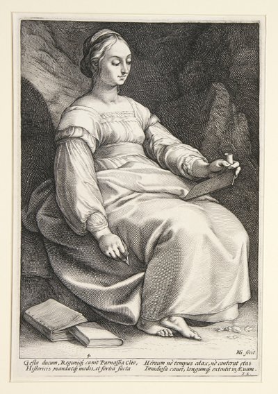 Kleió, „A kilenc múzsa” sorozat 4. lapja alkotó: Hendrick Goltzius