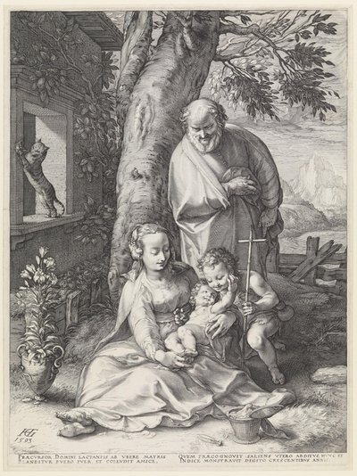 A Szent Család Keresztelő Szent Jánossal alkotó: Hendrick Goltzius