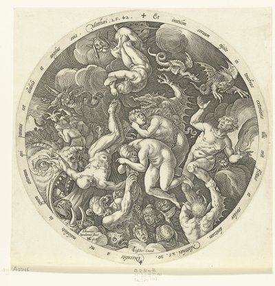 Az átkozott belép a pokolba Az utolsó ítélet (sorozat címe) alkotó: Hendrick Goltzius