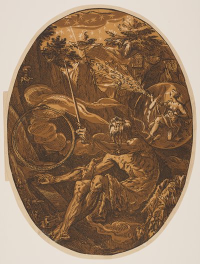 Demogorgon az Örökkévalóság barlangjában, az Istenségekből alkotó: Hendrick Goltzius