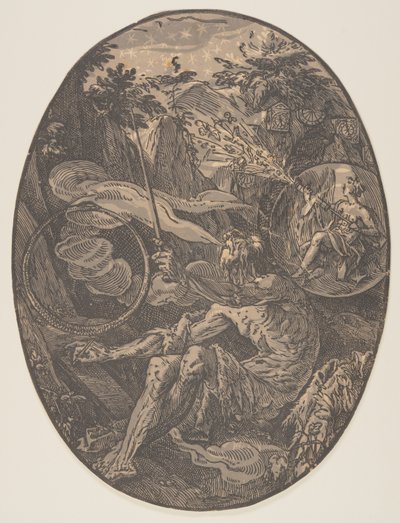 Demogorgon az Örökkévalóság barlangjában, az Istenségekből alkotó: Hendrick Goltzius