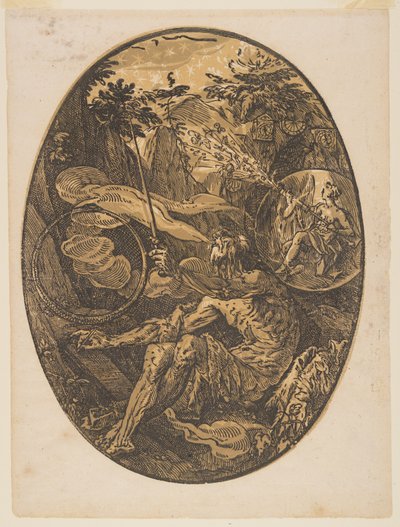 Demogorgon az Örökkévalóság barlangjában, az Istenségekből alkotó: Hendrick Goltzius
