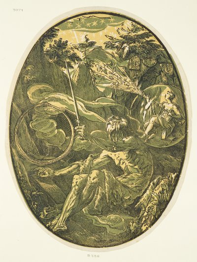 Demogorgon az örökkévalóság barlangjában, a „Demogorgon és az istenségek” sorozatból alkotó: Hendrick Goltzius