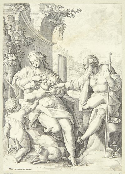 A Szent Család a kis Jánossal alkotó: Hendrick Goltzius