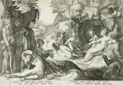 Diana és nimfái felfedezik Kallisztó terhességét alkotó: Hendrick Goltzius