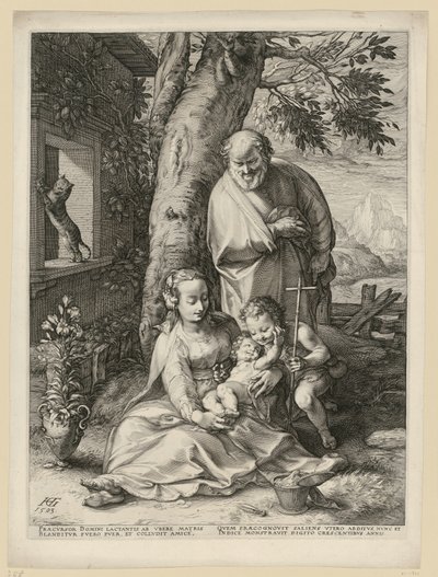 A Szent Család a gyermek Keresztelő Szent Jánossal alkotó: Hendrick Goltzius