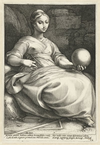 Erato A kilenc múzsa (sorozat címe) alkotó: Hendrick Goltzius