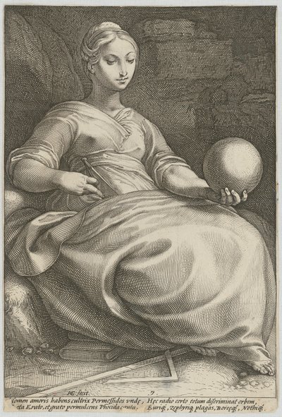 Erato, a „Kilenc múzsa” sorozat 7. lapja alkotó: Hendrick Goltzius