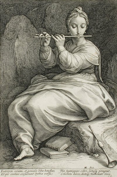 Euterpé alkotó: Hendrick Goltzius
