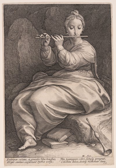 Euterpe, a zene múzsája, A kilenc múzsából alkotó: Hendrick Goltzius