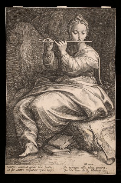 Euterpe, a „Múzsák” sorozatból alkotó: Hendrick Goltzius