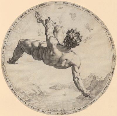 Phaeton esete, a „A négy éghódító” című sorozat 3. része alkotó: Hendrick Goltzius
