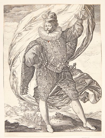 A zászlótartó, jobbra fordulva alkotó: Hendrick Goltzius
