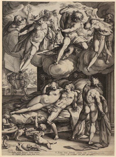 Szent család a gyermek Keresztelő Szent Jánossal, „Szűz Mária élete” című sorozat 6. lapja alkotó: Hendrick Goltzius