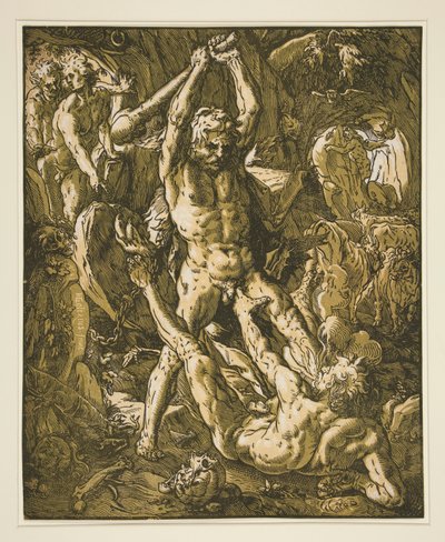 Herkules megöli Cacust alkotó: Hendrick Goltzius