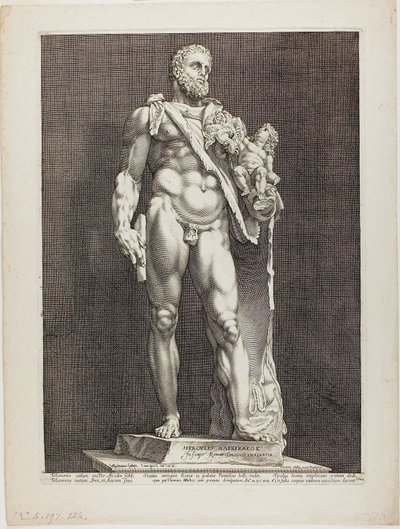 Hercules és Telephos, második lemez a három híres antik szoborból alkotó: Hendrick Goltzius