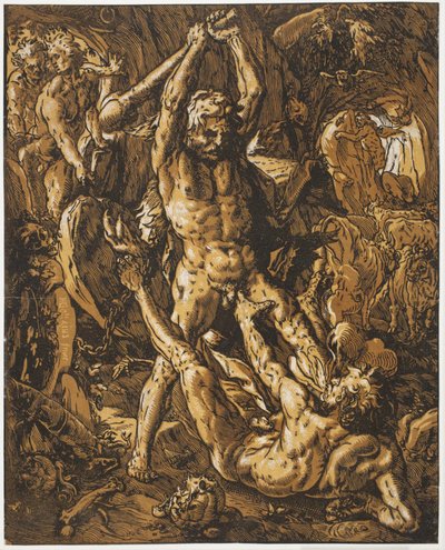 Herkules megöli Cacust alkotó: Hendrick Goltzius