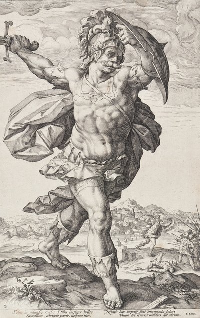 Horatius Cocles (Római hősök, 2. lap) alkotó: Hendrick Goltzius