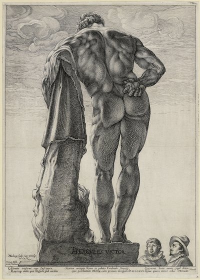 Jacob Matham és Hendrick Goltzius a Farnese Herkulest szemléli alkotó: Hendrick Goltzius