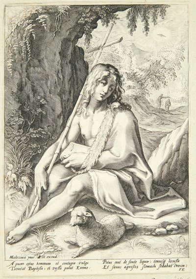 Keresztelő János a sivatagban alkotó: Hendrick Goltzius