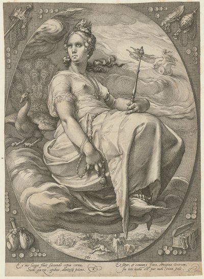 Juno, a „Három istennő” sorozat 3. lapja alkotó: Hendrick Goltzius