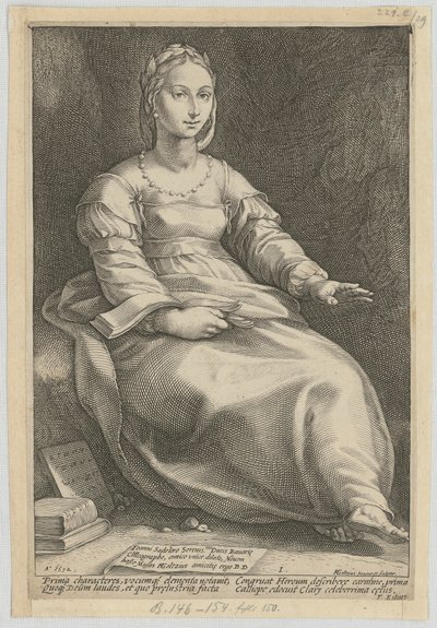 Kalliope, a „Kilenc múzsa” sorozat 1. lapja alkotó: Hendrick Goltzius