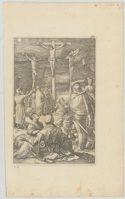 Keresztre feszítés, „A passió” sorozat 10. lapja alkotó: Hendrick Goltzius