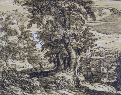 Táj fákkal és egy pásztorpárral alkotó: Hendrick Goltzius