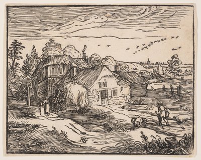 Tájkép egy parasztházzal alkotó: Hendrick Goltzius