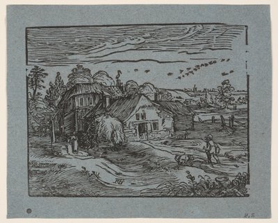 Tájkép egy parasztházzal alkotó: Hendrick Goltzius