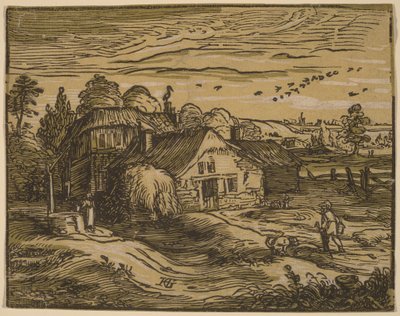 Tájké́p parasztházzal alkotó: Hendrick Goltzius