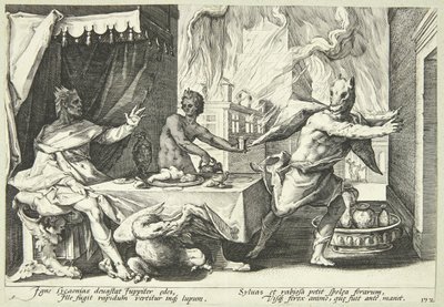 Lykaon farkassá változik alkotó: Hendrick Goltzius