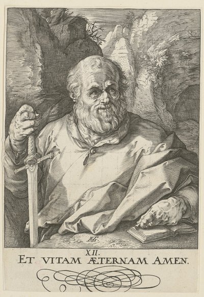 Matthias, a „Krisztus, a tizenkét apostol és Pál” című sorozat 13. lapja alkotó: Hendrick Goltzius