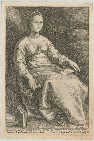 Melpomene, a „Kilenc múzsa” sorozat 3. lapja alkotó: Hendrick Goltzius