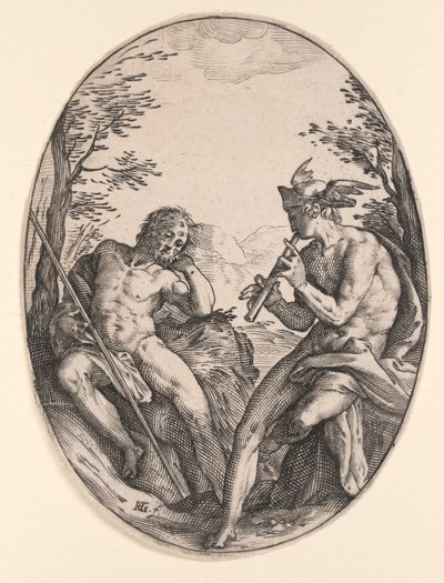 Merkúr és Argus alkotó: Hendrick Goltzius