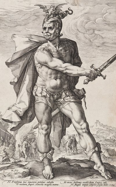 Mucius Scaevola (Római hősök, 3. lap) alkotó: Hendrick Goltzius