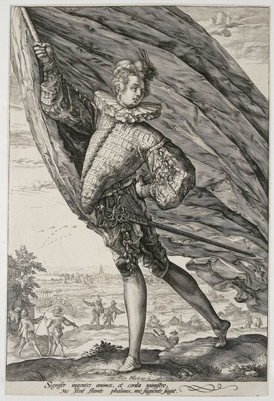 „Libahású” tisztek alkotó: Hendrick Goltzius