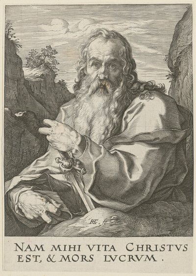 Pál, a „Krisztus, a tizenkét apostol és Pál” sorozat 14. lapja alkotó: Hendrick Goltzius