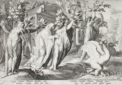 Phaethón nővérei nyárfákká, Cygnus pedig hattyúvá változva alkotó: Hendrick Goltzius