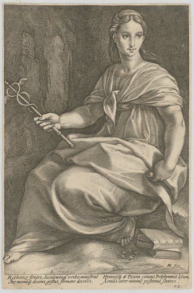 Polühümnia, a „Kilenc múzsa” sorozat 8. lapja alkotó: Hendrick Goltzius
