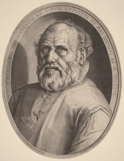 Dirck Volckertcz. Coornhert portréja alkotó: Hendrick Goltzius