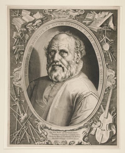 Dirck Volckertszoon Coornhert portréja alkotó: Hendrick Goltzius