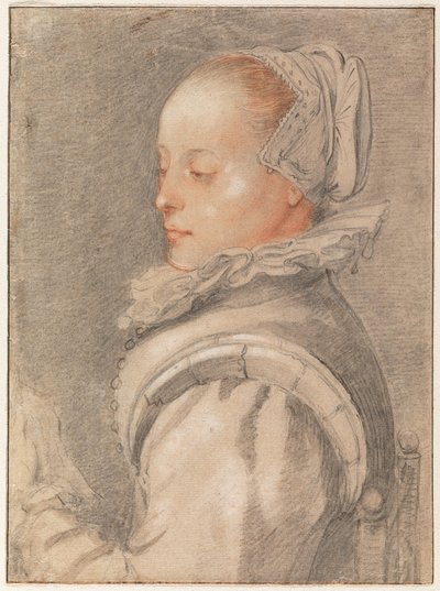 Egy fiatal nő portréja alkotó: Hendrick Goltzius