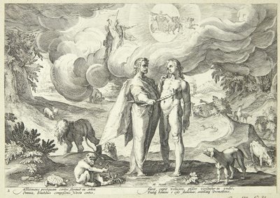 Prométheusz megteremti az embert, és mennyei tűzzel ad neki életet alkotó: Hendrick Goltzius