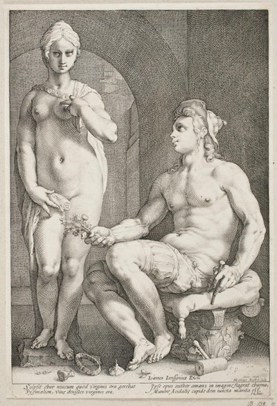 Pygmalion és Galatea alkotó: Hendrick Goltzius