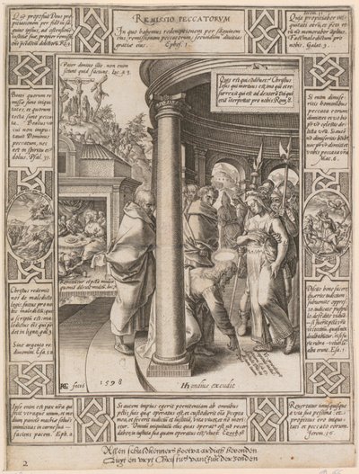 Remissio Peccatorum, a „A keresztény hit allegóriái” sorozat 2. lapja alkotó: Hendrick Goltzius