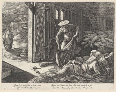 Ruth és Boáz a magtárban Ruth története (sorozat címe) alkotó: Hendrick Goltzius