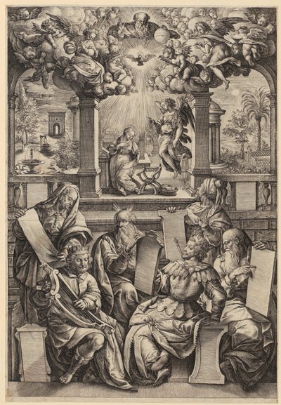 Az Angyali üdvözlet hat prófétája alkotó: Hendrick Goltzius