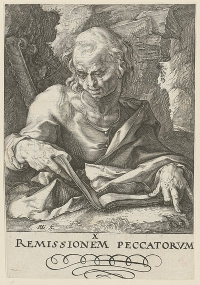 Simon, a „Krisztus, a tizenkét apostol és Pál” című sorozat 11. lapja alkotó: Hendrick Goltzius