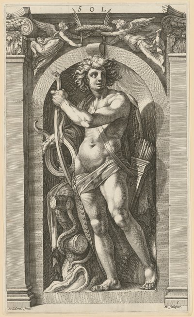 Sol, az „Nyolc antik istenség” sorozat 5. lapja alkotó: Hendrick Goltzius
